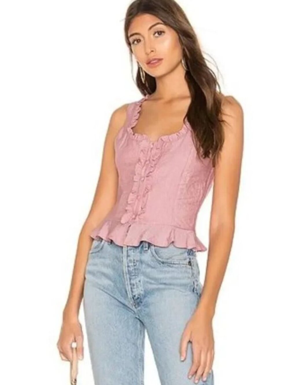 Revolve Superdown Zena Button Front Top XS NWT